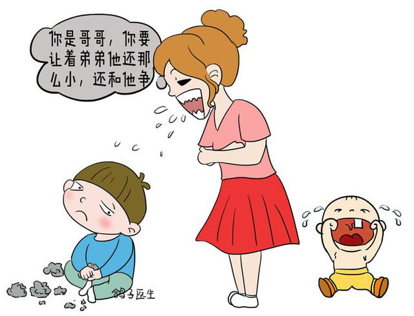 卡通抱弟弟,_大山谷图库